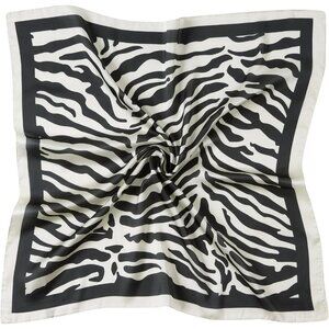 Women Zebra Stripe Headscarf Satin Bandana Pattern Polyester Breathable Scarves